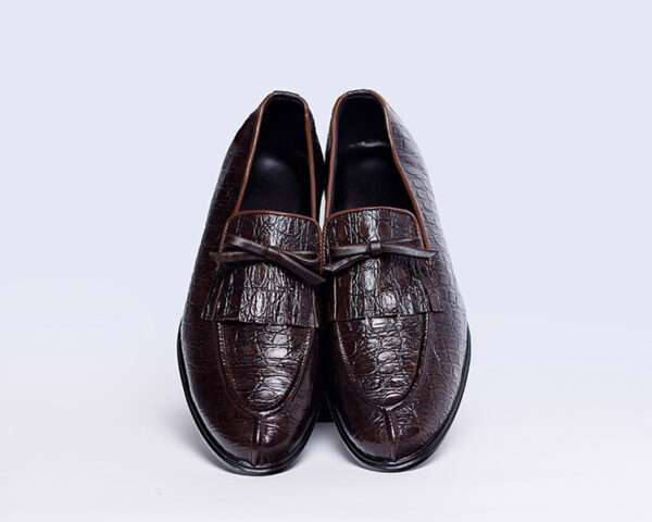 Men's Stylish Scale Print Tassel Slip On Dress Shoes - Image 3