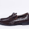 Men's Stylish Scale Print Tassel Slip On Dress Shoes - Image 2