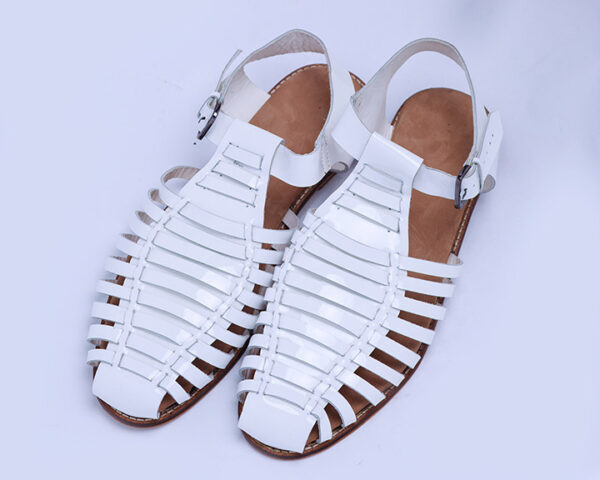 Bambata White Gladiator Strappy Sandals