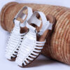 Bambata White Gladiator Strappy Sandals - Image 3