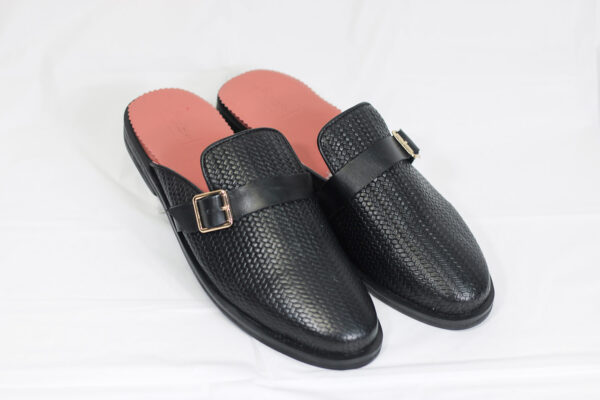 Black Leather Mule