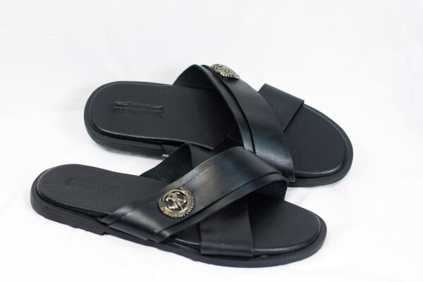 Double Strap Black Sandals - Image 4