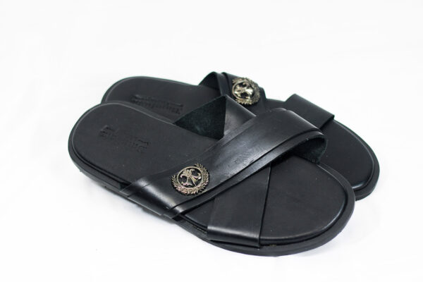 Double Strap Black Sandals - Image 3
