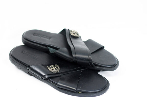 Double Strap Black Sandals - Image 2