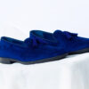 BLUE Velvet Slippers With Blue Tassel - Image 4