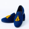 BLUE Velvet Slippers WITH YELLOW TASELL - Image 2