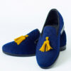 BLUE Velvet Slippers WITH YELLOW TASELL - Image 6