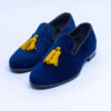 BLUE Velvet Slippers WITH YELLOW TASELL - Image 4