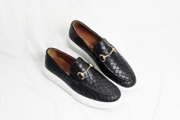 Black Horse-Bit Casual Loafers